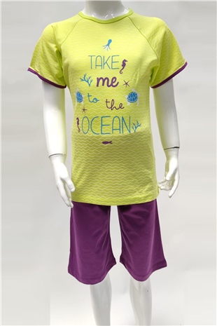 Kız Çocuk Günlük Takım - To The Ocean - Sarı | Penyelux Çocuk Giyim