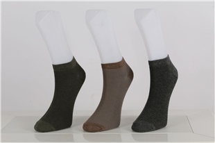 Zemin Zigzag Desenli Boş Geçme 3'lü Paket Patik Erkek Çorap
